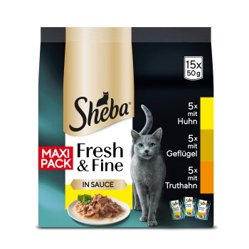 Sheba Multipack Fresh & Fine in Sauce 15 x 50g Geflügel Variation