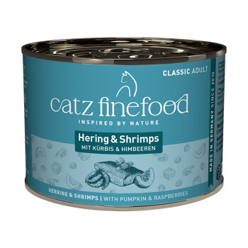 Catz finefood Nassfutter Katze Classic Adult Hering und Shrimps 12×200 g