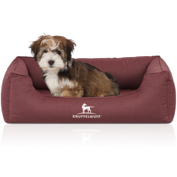 Knuffelwuff Orthopädisches Wasserabweisendes Hundebett Leon aus Velours mit Handwebcharakter