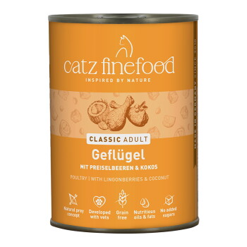 Catz finefood Nassfutter Katze Classic Adult mit Geflügel 24×400 g