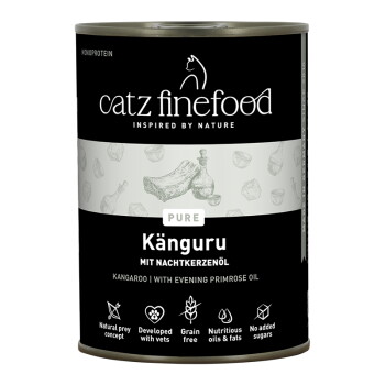 Catz finefood Nassfutter Katze Pure Adult Känguru 24×400 g