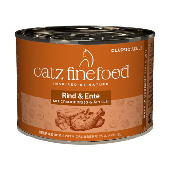 Catz finefood Nassfutter Katze Classic Adult Rind und Ente 12×200 g