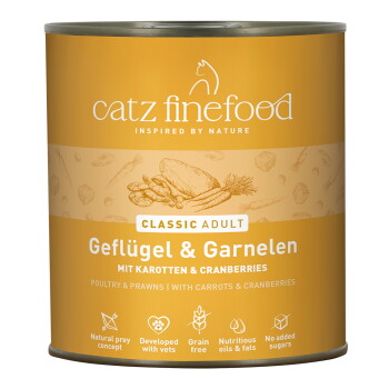 Catz finefood Nassfutter Katze Classic Adult No. 17 Geflügel und Garnele 24×800 g
