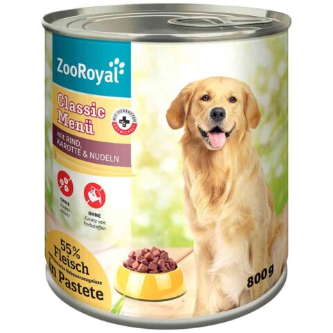 ZooRoyal Classic Menü mit Rind, Karotten und Nudeln 4×800 g