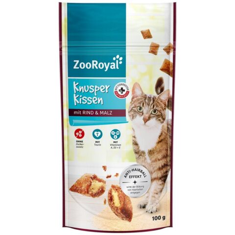 ZooRoyal Knusperkissen mit Rind und Malz 15×100 g