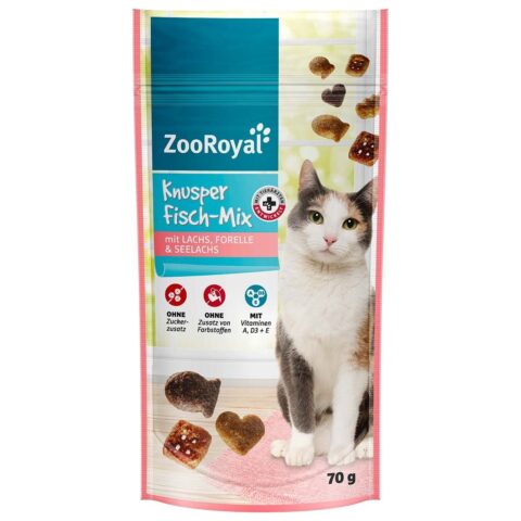 ZooRoyal Knusper Fisch-Mix mit Lachs, Forelle und Seelachs 18×70 g