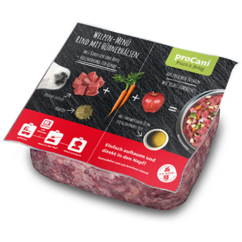 proCani Welpen Komplettemenü Rind 500g (Blockware)
